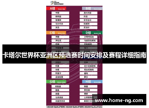 卡塔尔世界杯亚洲区预选赛时间安排及赛程详细指南