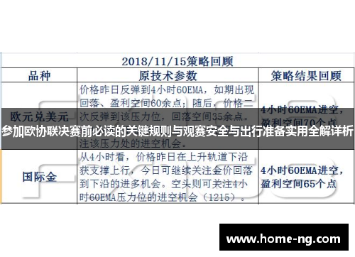 参加欧协联决赛前必读的关键规则与观赛安全与出行准备实用全解详析